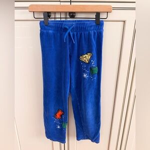Mini Rodini Blue Velour Jewels Pant